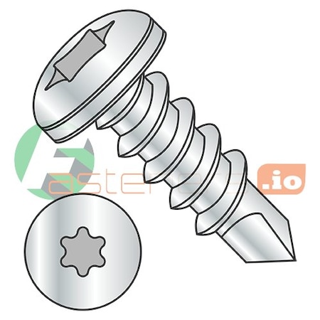 Newport Fasteners Self-Drilling Screw, #10 x 1/2 in, Plain 410 Stainless Steel Pan Head Torx Drive, 1500 PK 850357